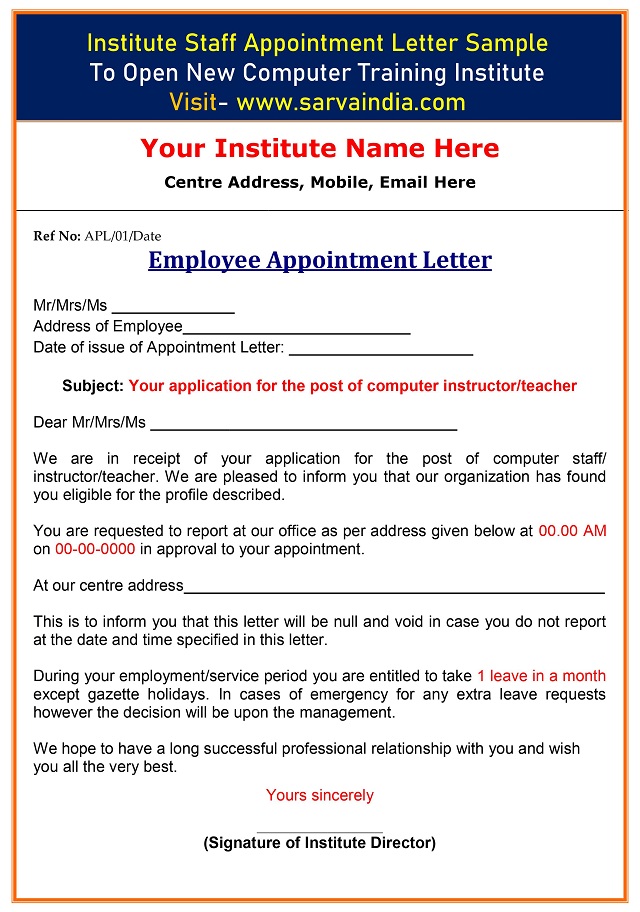 What Is A Job Appointment Letter Infoupdate
