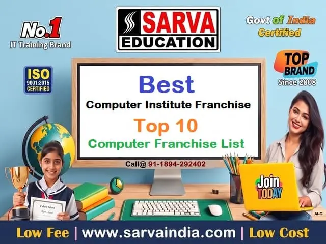 Best computer institute franchise in India with top 10 government recognised IT training center franchise list